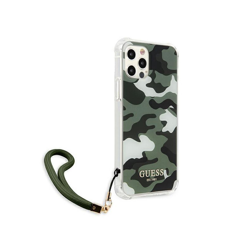 Guess Camo Collection dėklas, skirtas iPhone 12 Pro Max - žalias