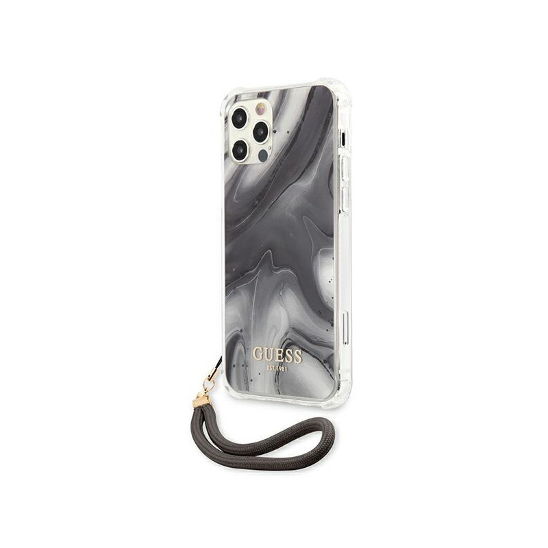 Guess Marble Collection dėklas, skirtas iPhone 12 Pro Max - pilkas