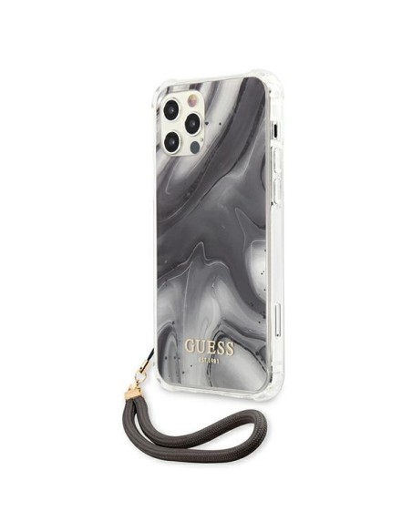 Guess Marble Collection dėklas, skirtas iPhone 12 Pro Max - pilkas