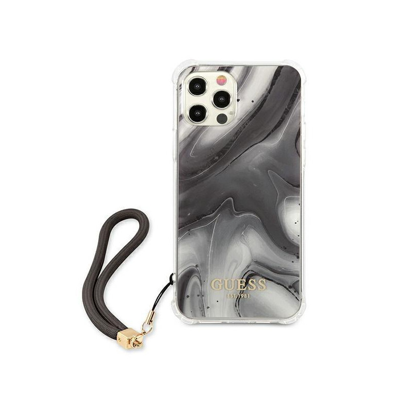 Guess Marble Collection dėklas, skirtas iPhone 12 Pro Max - pilkas