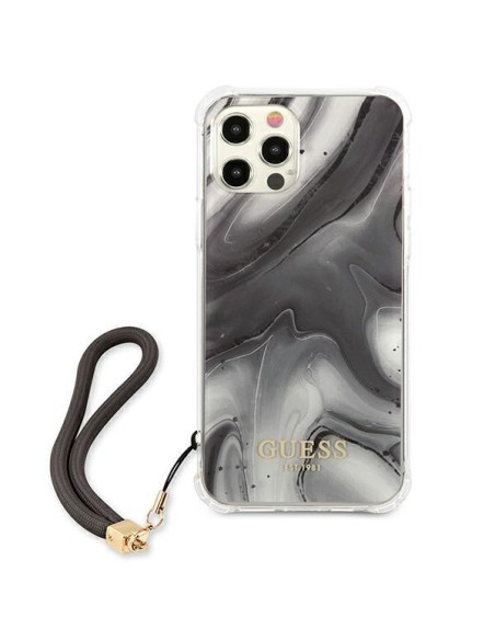 Guess Marble Collection dėklas, skirtas iPhone 12 Pro Max - pilkas
