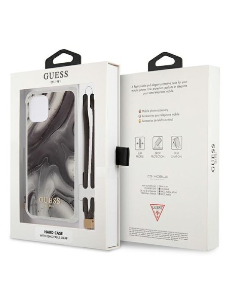 Guess Marble Collection dėklas, skirtas iPhone 12 Pro Max - pilkas