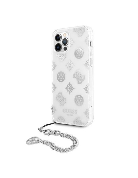 Guess Peony Chain Collection dėklas iPhone 12 Pro Max - sidabrinis Guess Peony Chain Collection dėklas iPhone 12 Pro Max - sidabrinis