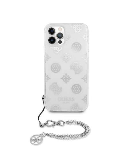 Guess Peony Chain Collection dėklas iPhone 12 Pro Max - sidabrinis Guess Peony Chain Collection dėklas iPhone 12 Pro Max - sidabrinis