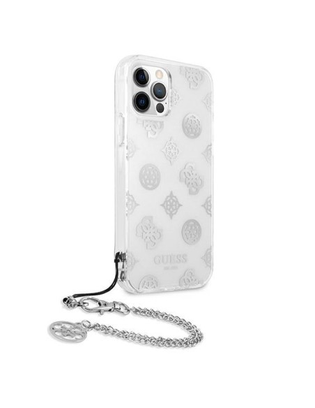 Guess Peony Chain Collection dėklas iPhone 12 Pro Max - sidabrinis Guess Peony Chain Collection dėklas iPhone 12 Pro Max - sidabrinis
