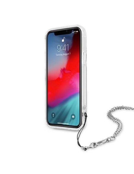 Guess Peony Chain Collection dėklas iPhone 12 Pro Max - sidabrinis Guess Peony Chain Collection dėklas iPhone 12 Pro Max - sidabrinis