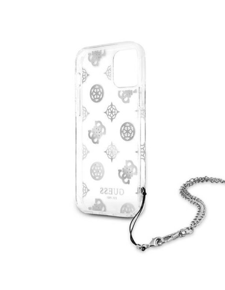 Guess Peony Chain Collection dėklas iPhone 12 Pro Max - sidabrinis Guess Peony Chain Collection dėklas iPhone 12 Pro Max - sidabrinis