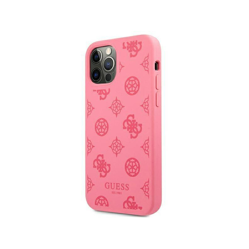 Guess Peony Collection dėklas, skirtas iPhone 12 Pro Max - fuksijos spalvos