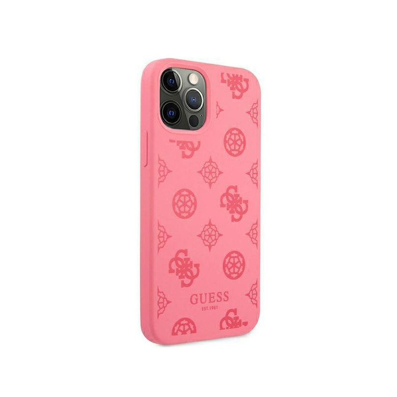 Guess Peony Collection dėklas, skirtas iPhone 12 Pro Max - fuksijos spalvos