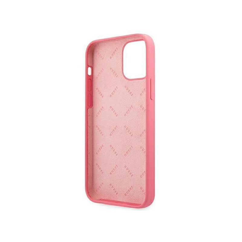 Guess Peony Collection dėklas, skirtas iPhone 12 Pro Max - fuksijos spalvos