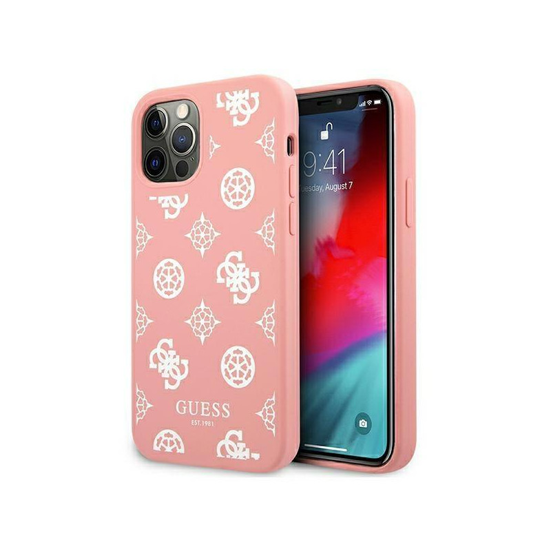 Guess Peony Collection dėklas, skirtas iPhone 12 Pro Max - rožinis