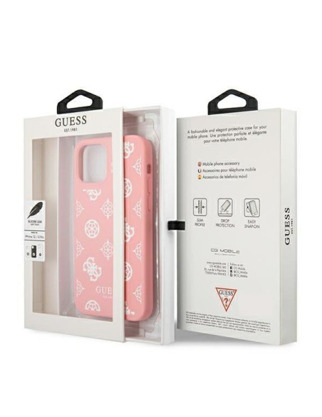 Guess Peony Collection dėklas, skirtas iPhone 12 Pro Max - rožinis