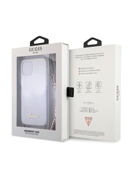 Guess 4G Brown Strap Gold Chain Case, skirtas iPhone 12 / iPhone 12 Pro – skaidrus Guess 4G Brown Strap Gold Chain Case, skirtas iPhone 12 / iPhone 12 Pro – skaidrus