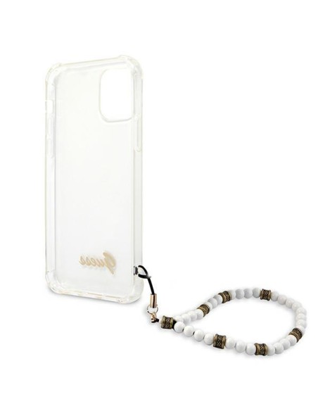 Guess White Pearl dėklas, skirtas iPhone 12 / iPhone 12 Pro - skaidrus Guess White Pearl dėklas, skirtas iPhone 12 / iPhone 12 Pro - skaidrus