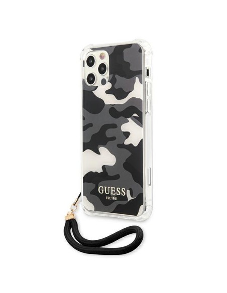 Guess Camo Collection dėklas, skirtas iPhone 12 / iPhone 12 Pro - juodas Guess Camo Collection dėklas, skirtas iPhone 12 / iPhone 12 Pro - juodas