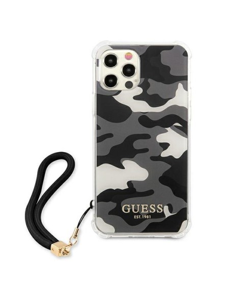 Guess Camo Collection dėklas, skirtas iPhone 12 / iPhone 12 Pro - juodas Guess Camo Collection dėklas, skirtas iPhone 12 / iPhone 12 Pro - juodas