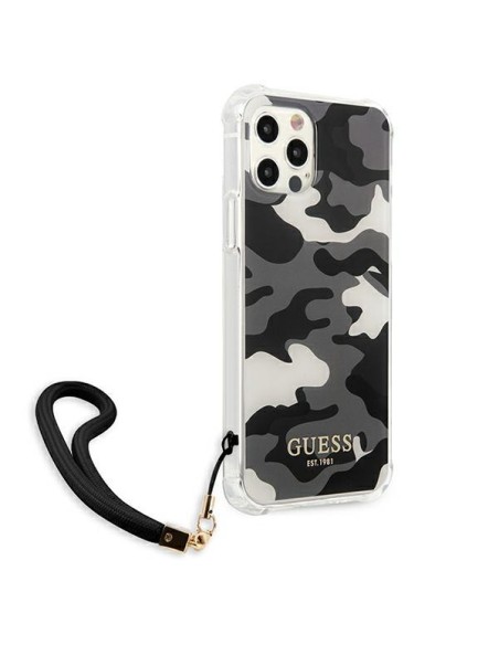 Guess Camo Collection dėklas, skirtas iPhone 12 / iPhone 12 Pro - juodas Guess Camo Collection dėklas, skirtas iPhone 12 / iPhone 12 Pro - juodas