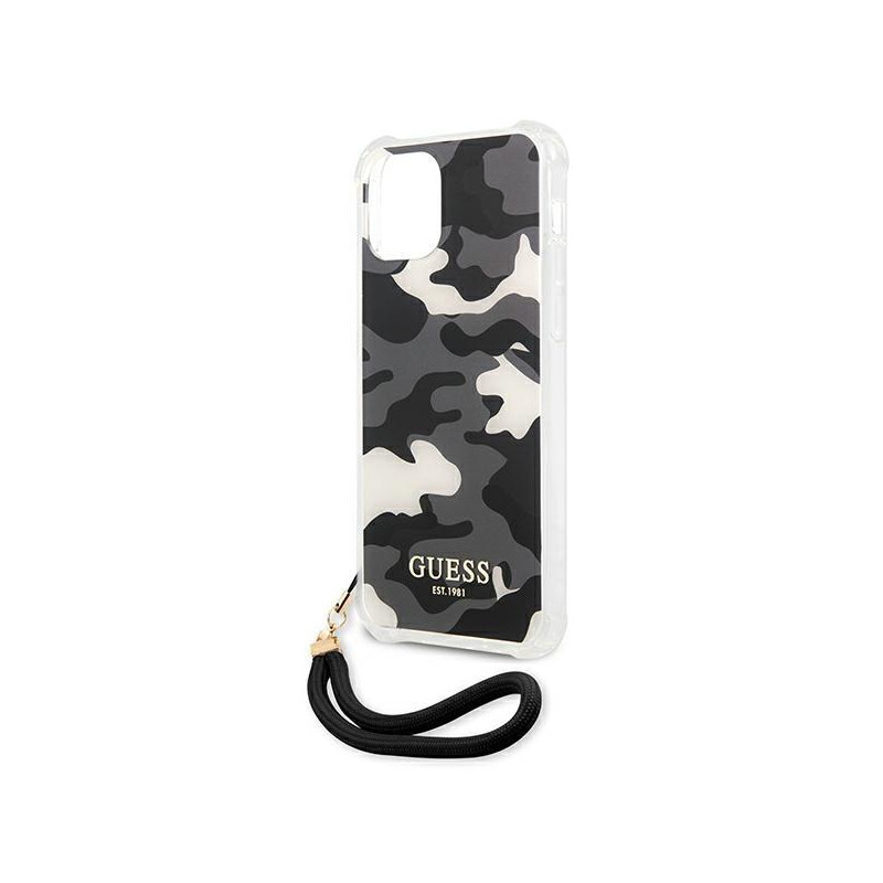 Guess Camo Collection dėklas, skirtas iPhone 12 / iPhone 12 Pro - juodas