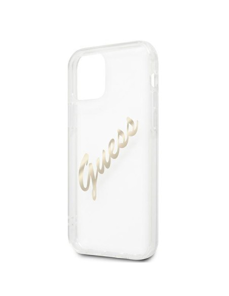 Guess Vintage Script Gold dėklas, skirtas iPhone 12 / iPhone 12 Pro - skaidrus Guess Vintage Script Gold dėklas, skirtas iPhone 12 / iPhone 12 Pro - skaidrus