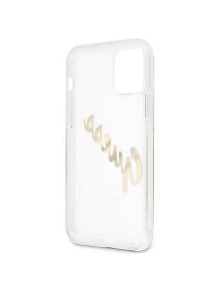 Guess Vintage Script Gold dėklas, skirtas iPhone 12 / iPhone 12 Pro - skaidrus Guess Vintage Script Gold dėklas, skirtas iPhone 12 / iPhone 12 Pro - skaidrus