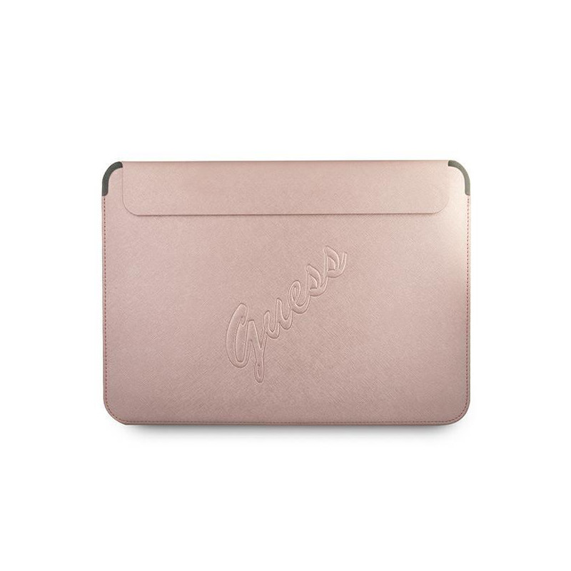 Guess Saffiano Script dangtelis 13" nešiojamam kompiuteriui – rožinis