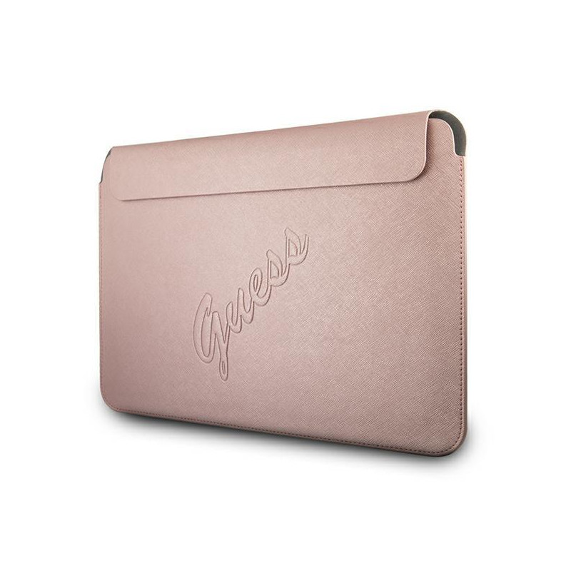 Guess Saffiano Script dangtelis 13" nešiojamam kompiuteriui – rožinis
