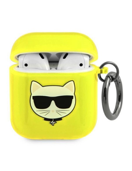 Karl Lagerfeld Choupette dėklas, skirtas AirPods 1/ 2 – geltonas Karl Lagerfeld Choupette dėklas, skirtas AirPods 1/ 2 – geltonas