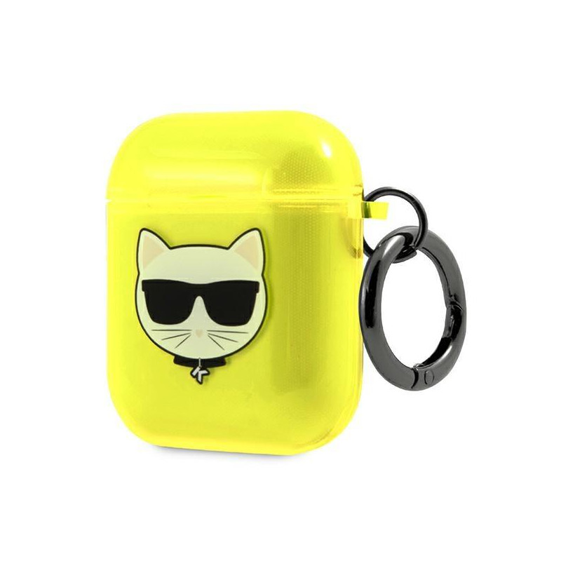 Karl Lagerfeld Choupette dėklas, skirtas AirPods 1/ 2 – geltonas