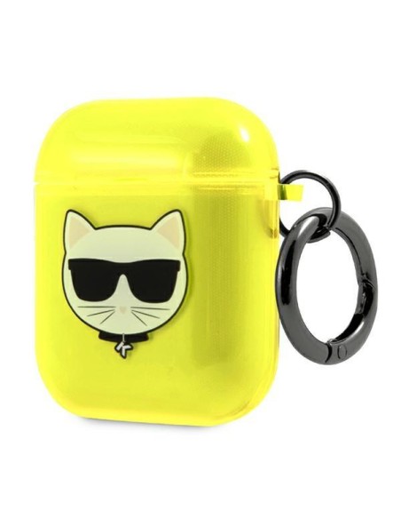 Karl Lagerfeld Choupette dėklas, skirtas AirPods 1/ 2 – geltonas Karl Lagerfeld Choupette dėklas, skirtas AirPods 1/ 2 – geltonas