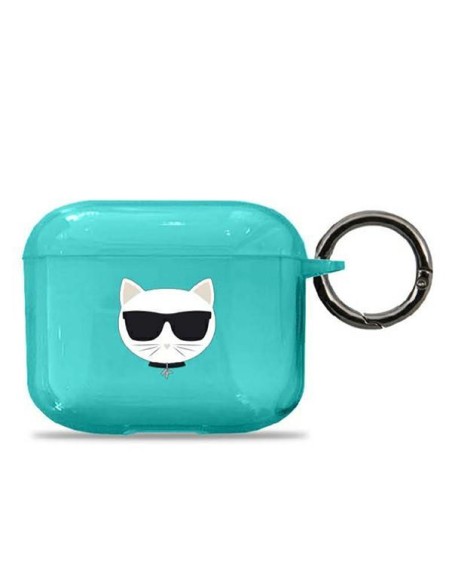 Karl Lagerfeld Choupette dėklas, skirtas AirPods 3 - mėlynas