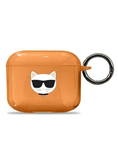 Karl Lagerfeld Choupette dėklas, skirtas AirPods 3 – oranžinis Karl Lagerfeld Choupette dėklas, skirtas AirPods 3 – oranžinis