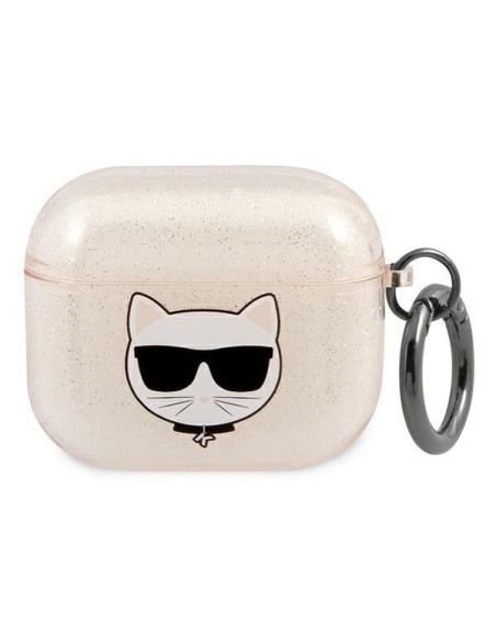 Karl Lagerfeld Glitter Choupette dėklas, skirtas AirPods 3 - auksinis