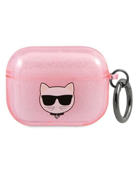Karl Lagerfeld Glitter Choupette dėklas, skirtas AirPods 3 – rožinis Karl Lagerfeld Glitter Choupette dėklas, skirtas AirPods 3 – rožinis