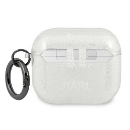 Karl Lagerfeld Glitter Choupette dėklas, skirtas AirPods 3 – sidabrinis