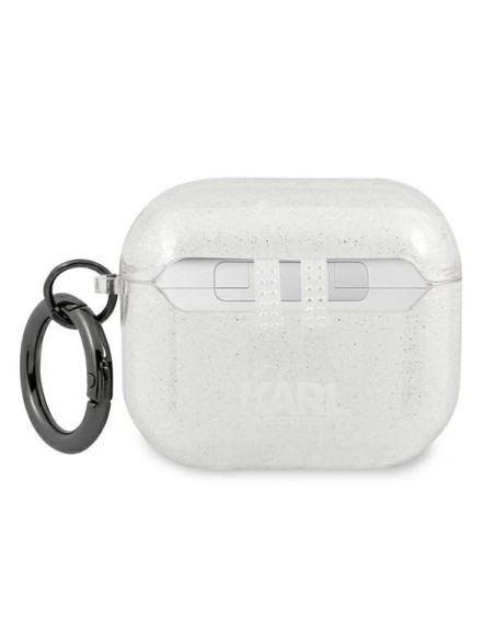 Karl Lagerfeld Glitter Choupette dėklas, skirtas AirPods 3 – sidabrinis Karl Lagerfeld Glitter Choupette dėklas, skirtas AirPods 3 – sidabrinis