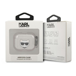 Karl Lagerfeld Glitter Choupette dėklas, skirtas AirPods 3 – sidabrinis