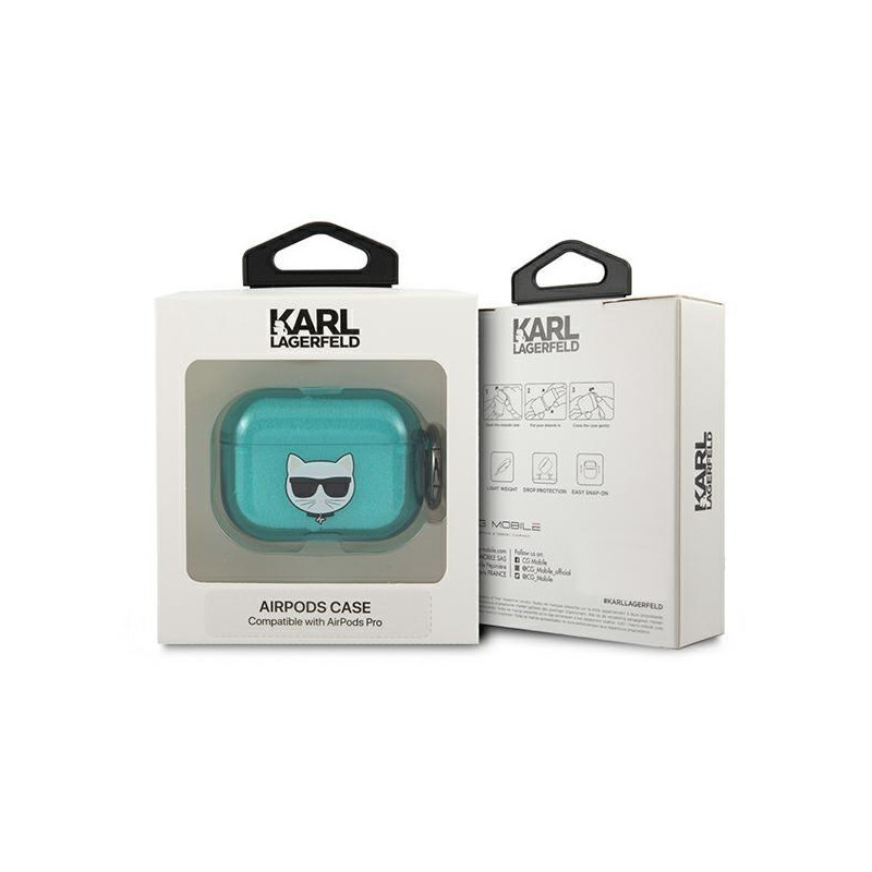 Karl Lagerfeld Choupette dėklas, skirtas AirPods Pro – mėlynas
