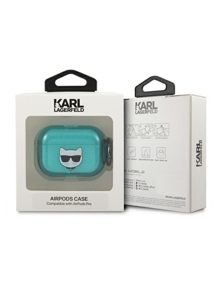 Karl Lagerfeld Choupette dėklas, skirtas AirPods Pro – mėlynas Karl Lagerfeld Choupette dėklas, skirtas AirPods Pro – mėlynas