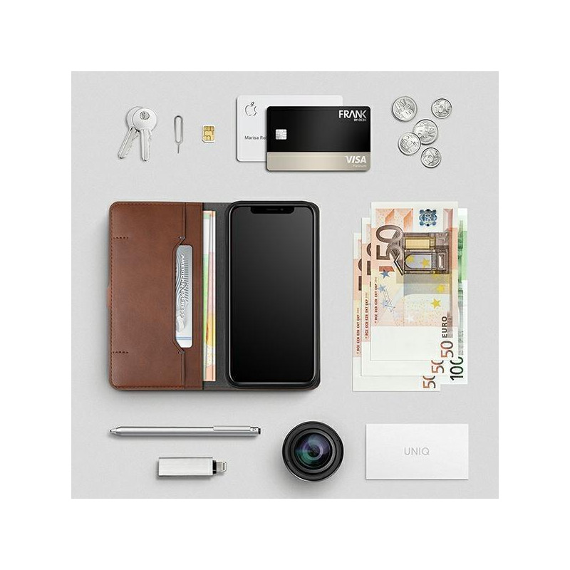 Uniq Journa dėklas, skirtas iPhone 12 / iPhone 12 Pro - pilkas