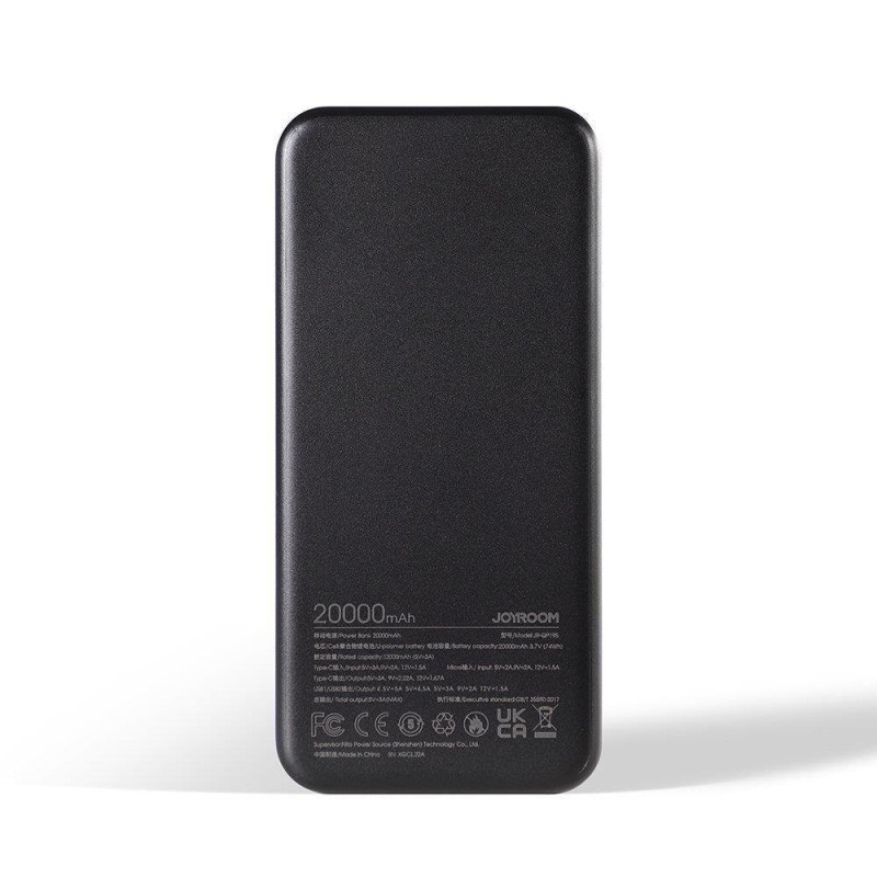 Powerbank 20000mAh Dazzling Series 22,5W juoda
