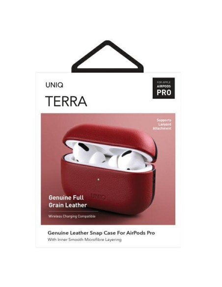 UNIQ Terra originalios odos dėklas, skirtas AirPods Pro – raudonas UNIQ Terra originalios odos dėklas, skirtas AirPods Pro – raudonas