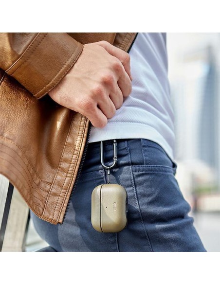 UNIQ Terra tikros odos dėklas, skirtas AirPods Pro - alyvuogių UNIQ Terra tikros odos dėklas, skirtas AirPods Pro - alyvuogių