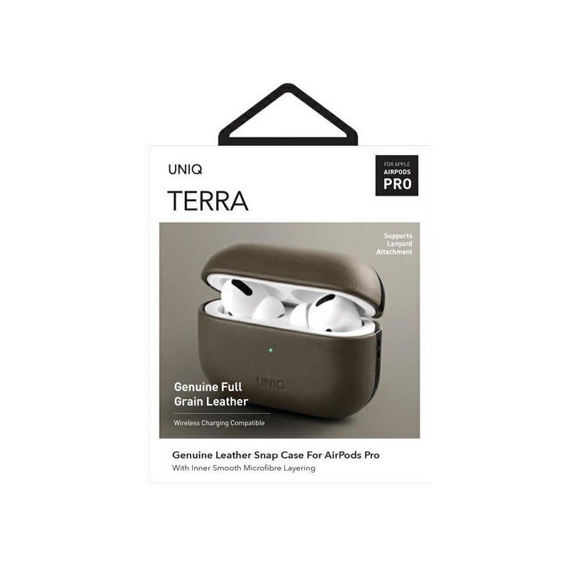 UNIQ Terra tikros odos dėklas, skirtas AirPods Pro - alyvuogių