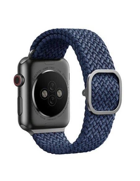 UNIQ Aspen pintas dirželis, skirtas Apple Watch 1/ 2/ 3/ 4/ 5/ 6/ 7/ 8/ SE/ SE2 40/ 38/ 41mm – mėlynas