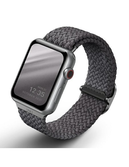 UNIQ Aspen pintas dirželis, skirtas Apple Watch 1/ 2/ 3/ 4/ 5/ 6/ 7/ 8/ SE/ SE2 40/ 38/ 41mm – pilkas UNIQ Aspen pintas dirželis, skirtas Apple Watch 1/ 2/ 3/ 4/ 5/ 6/ 7/ 8/ SE/ SE2 40/ 38/ 41mm – pilkas
