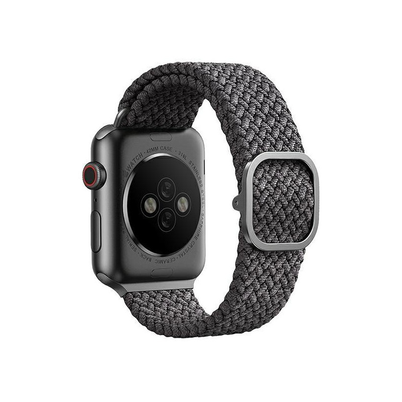 UNIQ Aspen pintas dirželis, skirtas Apple Watch 1/ 2/ 3/ 4/ 5/ 6/ 7/ 8/ SE/ SE2 40/ 38/ 41mm – pilkas