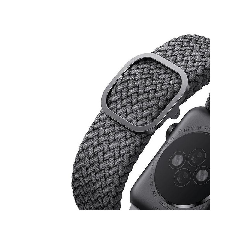 UNIQ Aspen pintas dirželis, skirtas Apple Watch 1/ 2/ 3/ 4/ 5/ 6/ 7/ 8/ SE/ SE2 40/ 38/ 41mm – pilkas