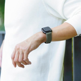 UNIQ Aspen pintas dirželis, skirtas Apple Watch 1/ 2/ 3/ 4/ 5/ 6/ 7/ 8/ SE/ SE2 40/ 38/ 41mm – pilkas