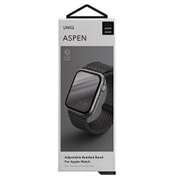 UNIQ Aspen pintas dirželis, skirtas Apple Watch 1/ 2/ 3/ 4/ 5/ 6/ 7/ 8/ SE/ SE2 40/ 38/ 41mm – pilkas