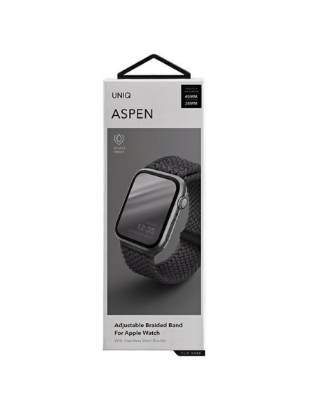 UNIQ Aspen pintas dirželis, skirtas Apple Watch 1/ 2/ 3/ 4/ 5/ 6/ 7/ 8/ SE/ SE2 40/ 38/ 41mm – pilkas UNIQ Aspen pintas dirželis, skirtas Apple Watch 1/ 2/ 3/ 4/ 5/ 6/ 7/ 8/ SE/ SE2 40/ 38/ 41mm – pilkas